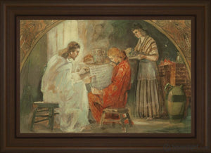 Christ With Mary And Martha Open Edition Canvas / 30 X 20 Frame A 29 3/4 39 Art