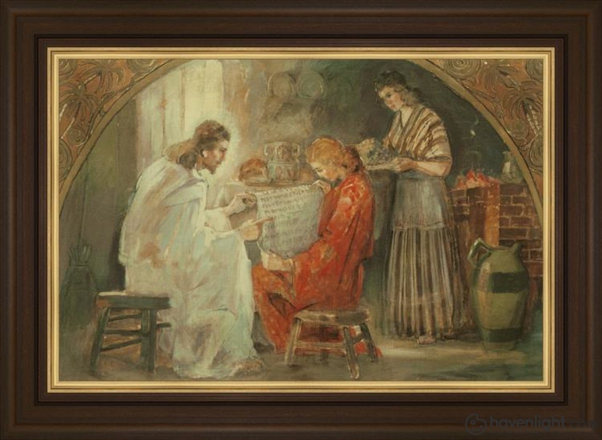 Christ With Mary And Martha Open Edition Canvas / 36 X 23 1/2 Frame B 32 44 Art