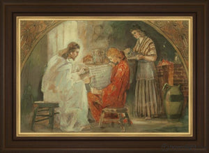 Christ With Mary And Martha Open Edition Canvas / 36 X 23 1/2 Frame B 32 44 Art