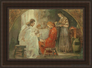 Christ With Mary And Martha Open Edition Canvas / 36 X 23 1/2 Frame C 32 1/4 44 3/4 Art