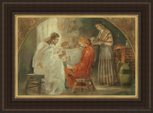 Christ With Mary And Martha Open Edition Canvas / 36 X 23 1/2 Frame D 34 46 Art