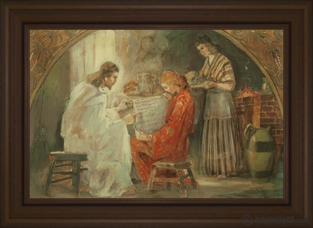 Christ With Mary And Martha Open Edition Canvas / 48 X 31 1/2 Frame A 40 1/4 56 3/4 Art