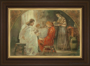 Christ With Mary And Martha Open Edition Canvas / 48 X 31 1/2 Frame B 42 58 Art