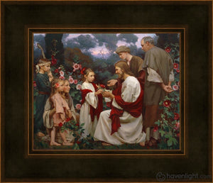Of Such Is The Kingdom Of Heaven Open Edition Print / 10 X 8 Frame A 14 1/4 12 Art